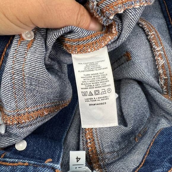 EUC LOFT High Rise Utility Straight Button Front Dark Stone Wash Jeans 4/ 27 - Picture 10 of 14